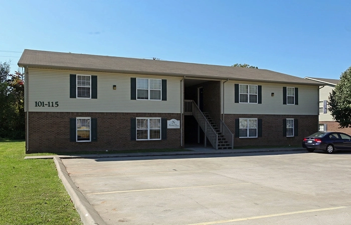 Outdoor community setting at Newton Place Apartments